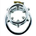 Rivet Screw Double Ring Chastity Lock Cage