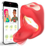 App Control Licking Tongue Vibrating Cock Ring
