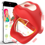 App Control Open Lip Vibrating Cock Ring - 3in1