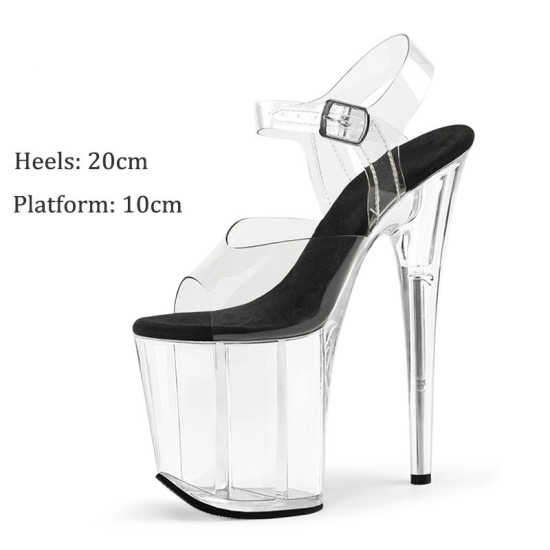 Transparent Platform Sandal Model Dancing Stiletto
