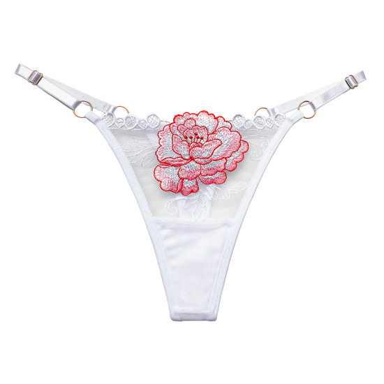C726 Sexy Rose Embroidery T-Back