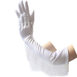 Satin Tassel Elbow Wedding Gloves