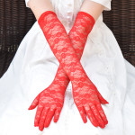 Floral Lace Long Wedding Gloves