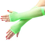 Multi Color Elastic Fishnet Fingerless Gloves
