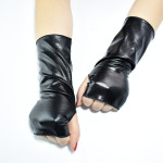 Steam Punk Faux Leather Fingerless Gloves