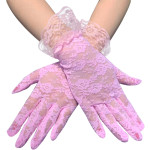 Floral Lace Trim Sun Protective Wrist Gloves