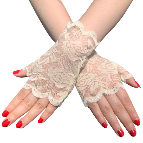 Floral Lace Bridal Wrist Gloves