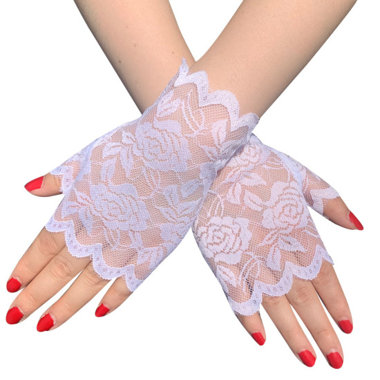 Floral Lace Bridal Wrist Gloves
