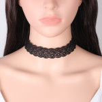 N309 Wide Floral Lace Choker Necklace