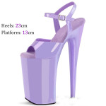 Patent Leather Peep Toe 23cm Heel Platform Sandal