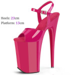 Patent Leather Peep Toe 23cm Heel Platform Sandal