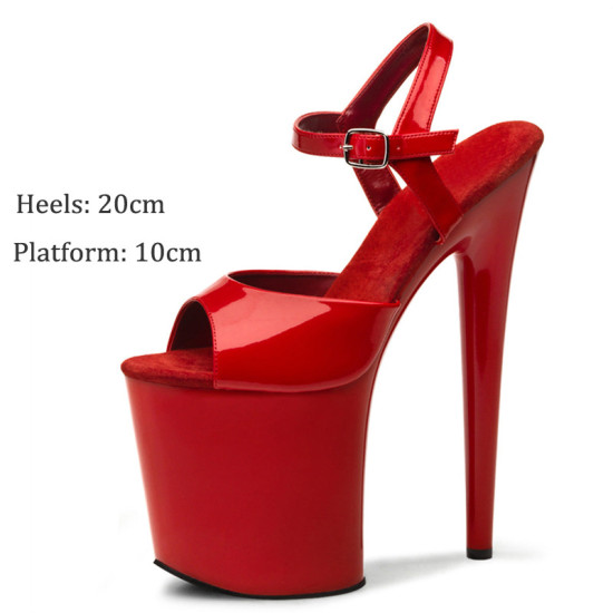 Patent Leather Pole Dance Platform Heel Sandal