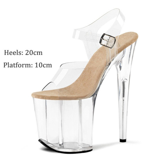 Transparent Platform Sandal Model Dancing Stiletto
