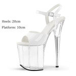 Clear Platform Crystal Stiletto Wedding Model Shoes