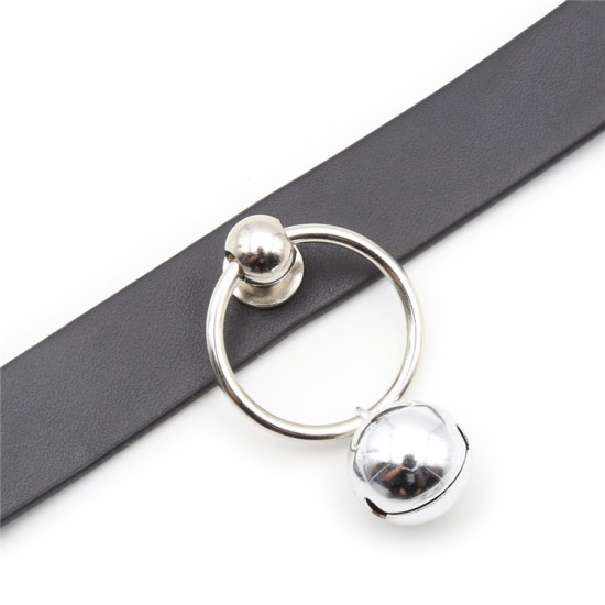 Pin Buckle Neck Collar With Bell