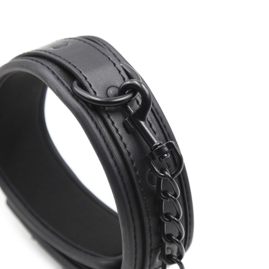 D Ring Metal Chain Leather Collar